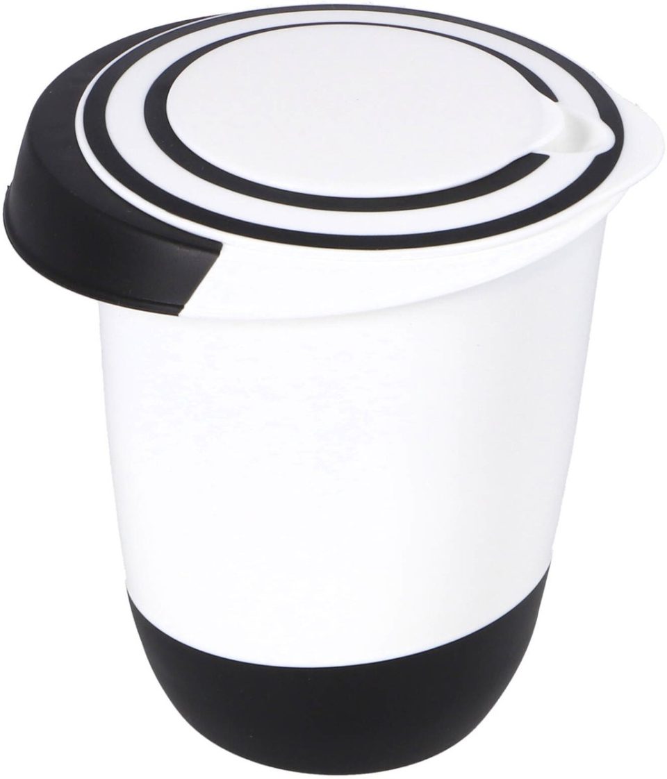 Excellent Houseware beslagkom / mengkom / roerkom wit antraciet 1500 ml