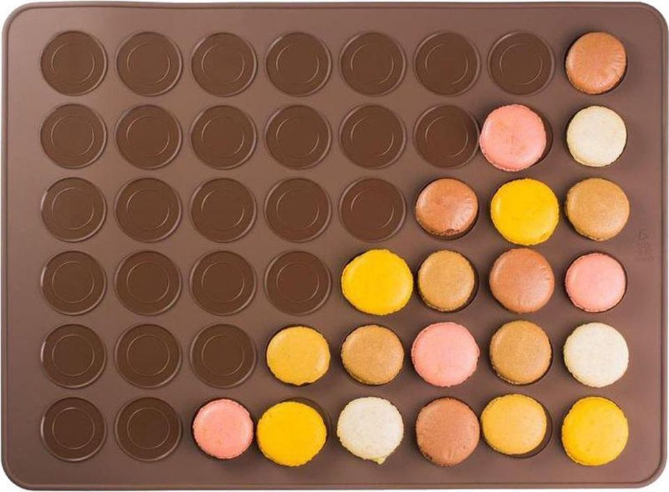 Brand New Cake bakmat Siliconen Macarons Bruin 30 x 40 cm (48 stuks)