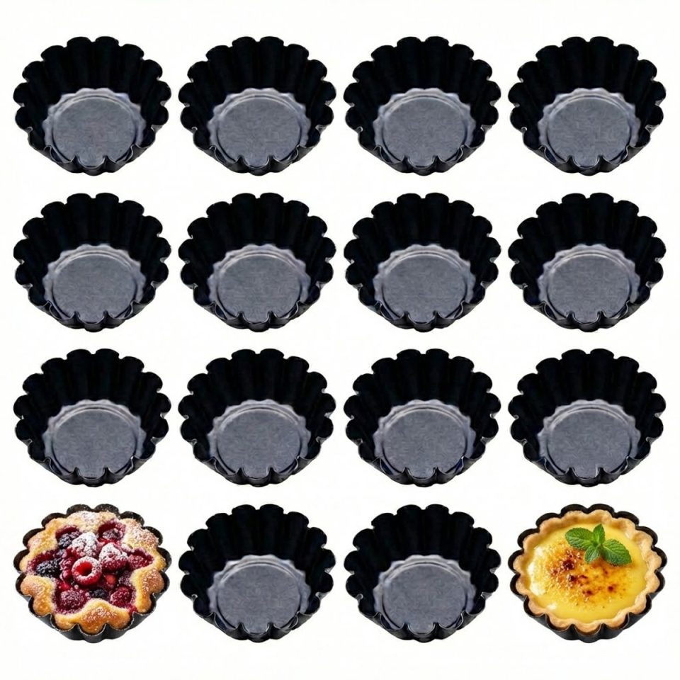 Somstyle 14X Tartelettevormen Ø Zwart 7,5 cm