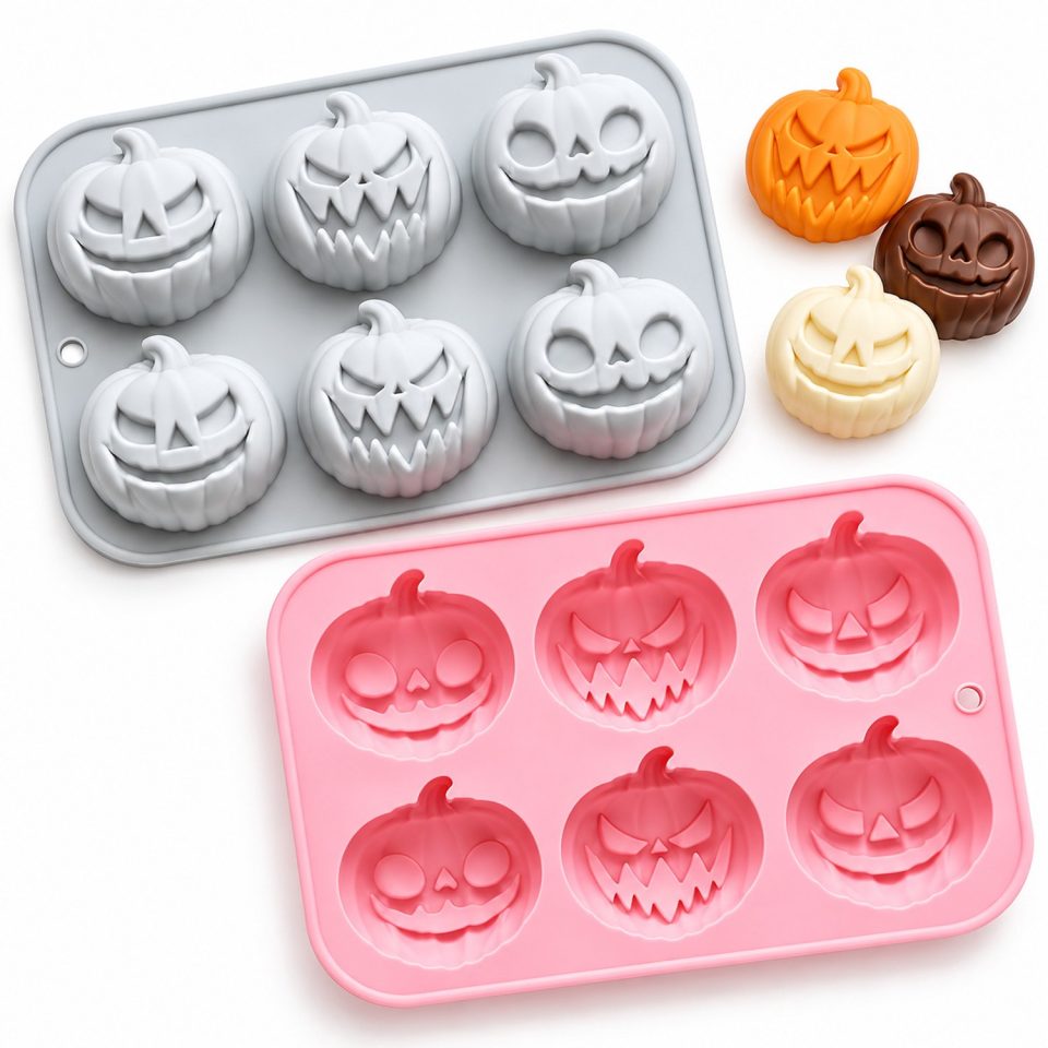 VHV siliconen bakvorm Halloween Pompoen Set van 2