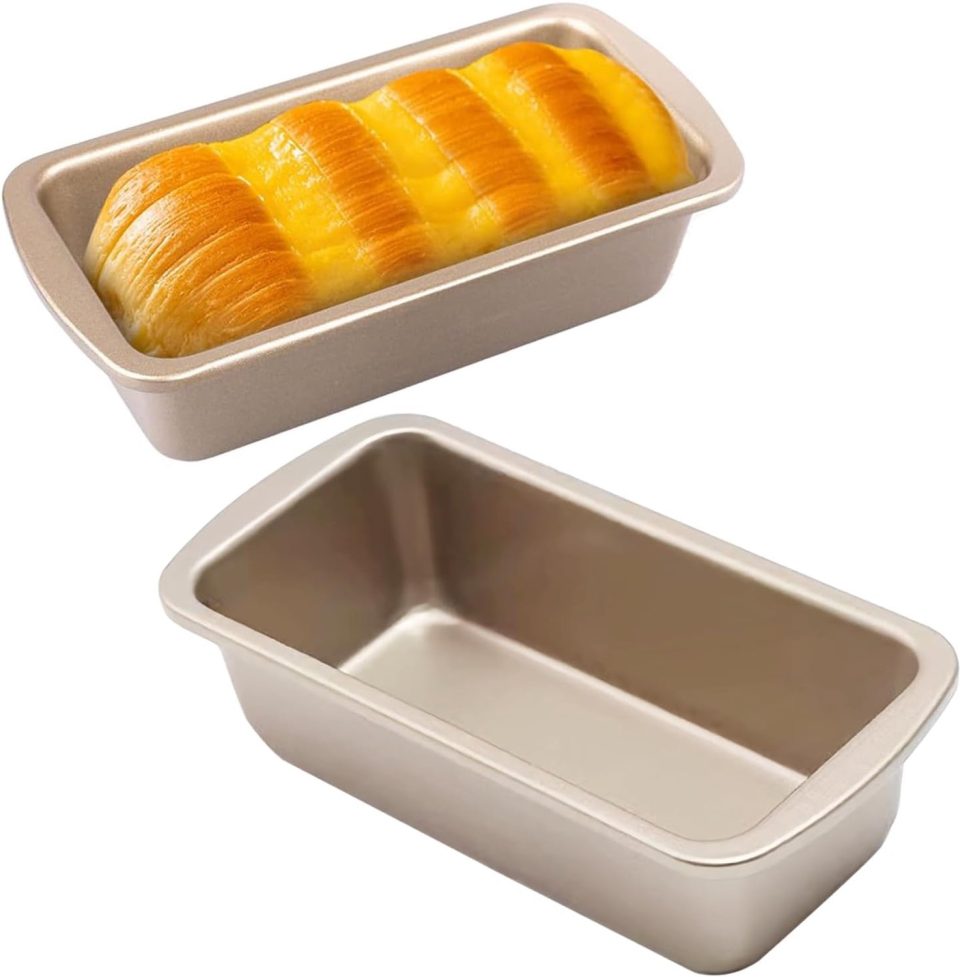 Bobypet Airfryer accessoires -2 Brood bakvormen Goud 19,5 x 9,5 cm