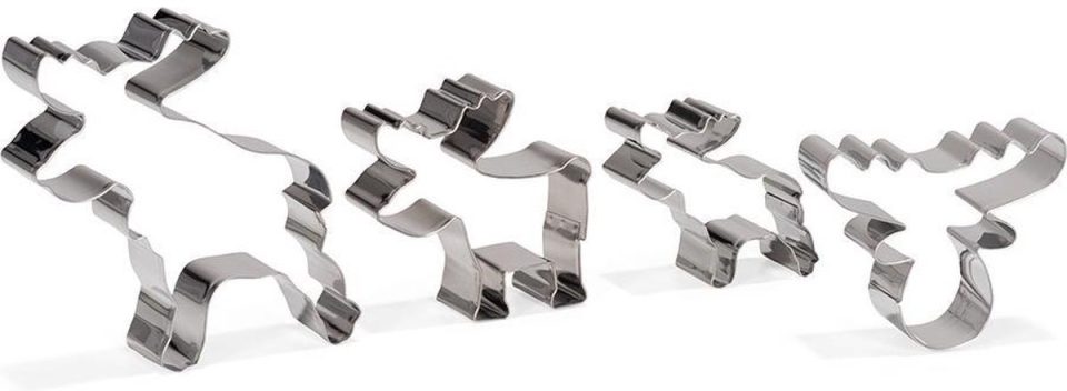 Patisse uitsteekvormen Eland RVS zilver 4-delig