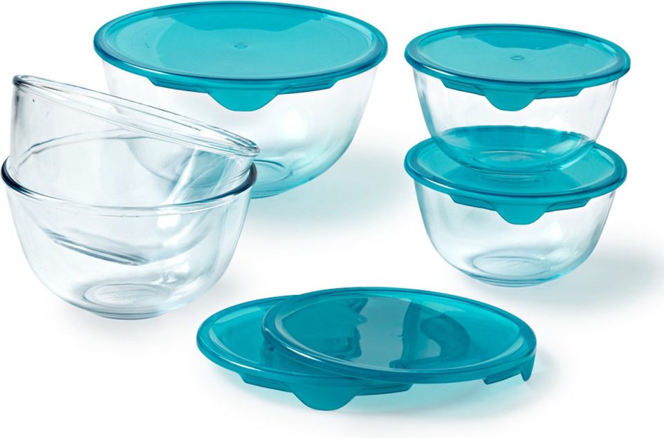 Pyrex Prep & Store Mengkom met Deksel 5-Delig Transparant