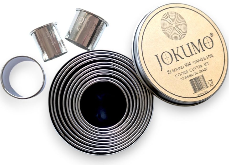 Jokumo Set van 12 eenvoudige ronde deeg-/koekjesvormpjes gemaakt