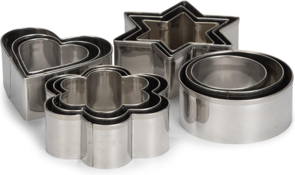 Patisse set uitsteekvormen RVS zilver 12-delig