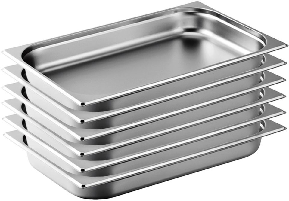 HCB RVS / inox Gastronorm bak GN bak 1/1 65 mm (6 stuks)