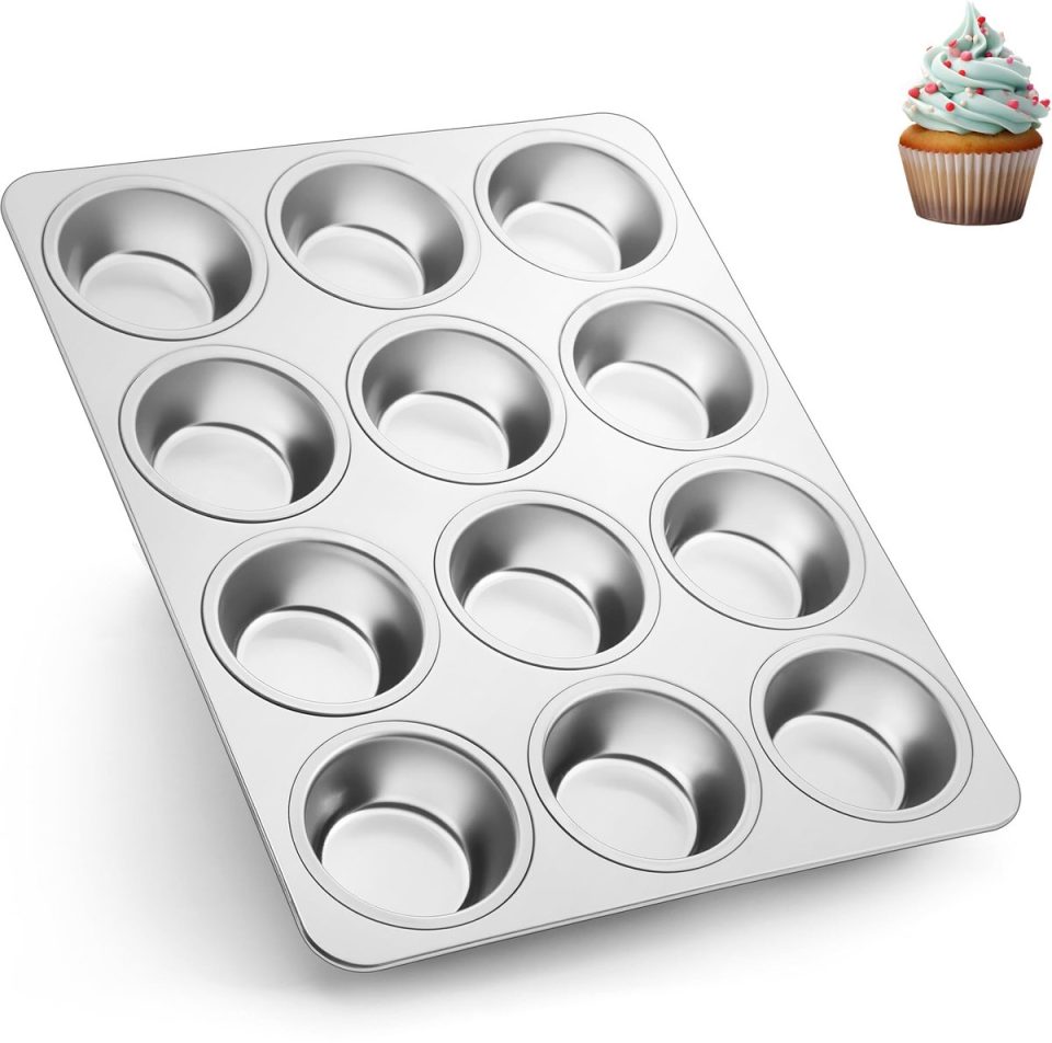 Famanu muffinvorm Roestvrijstalen voor 12 muffins