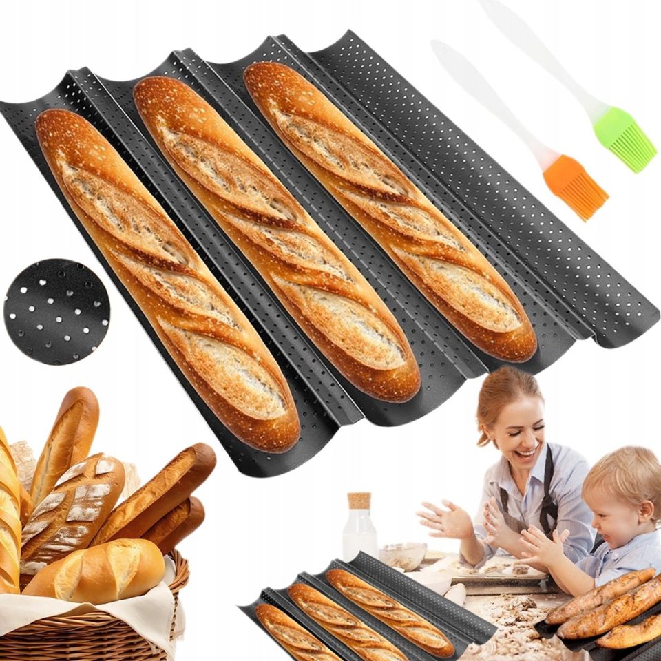 Cooau bakvorm Stokbrood Zwart 38 x 32 cm