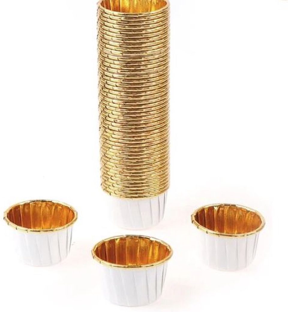 Jealie Muffin Cupcake Bakvormen Wit Goud (30 stuks)