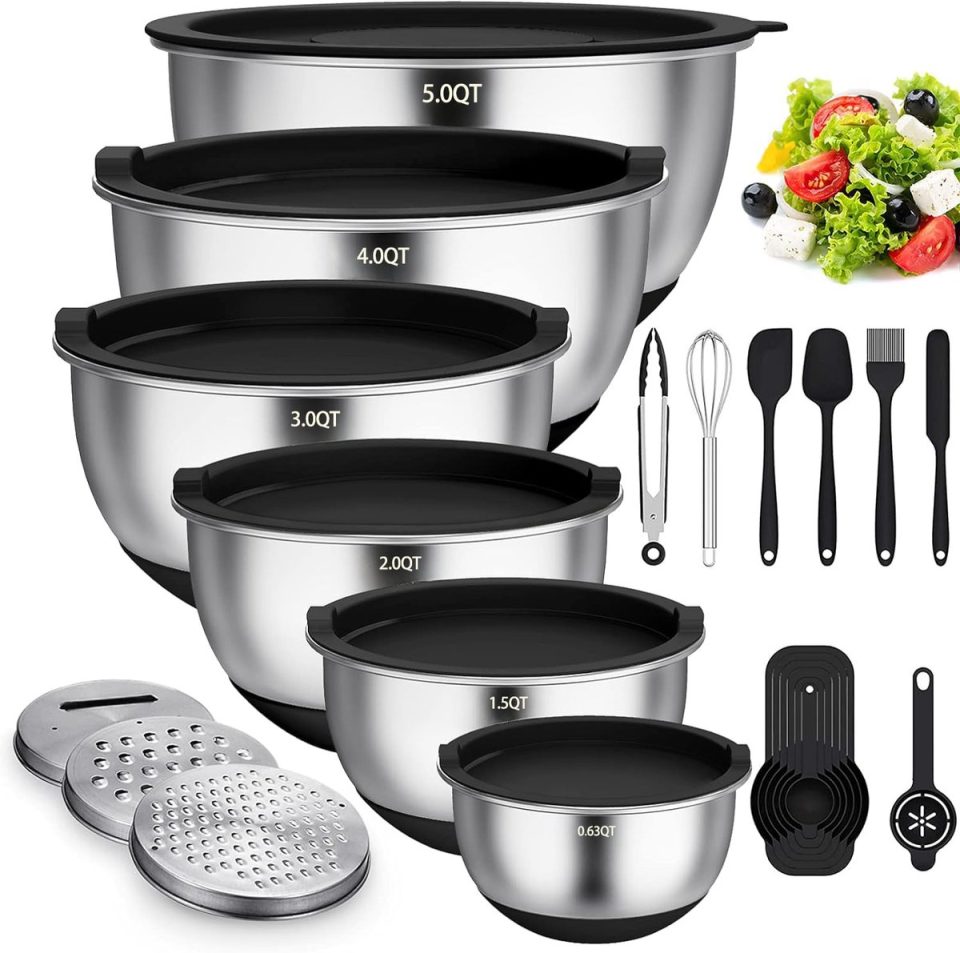 Unyqoos Complete Keukenmengkommen Set van met Deksel (6 stuks)