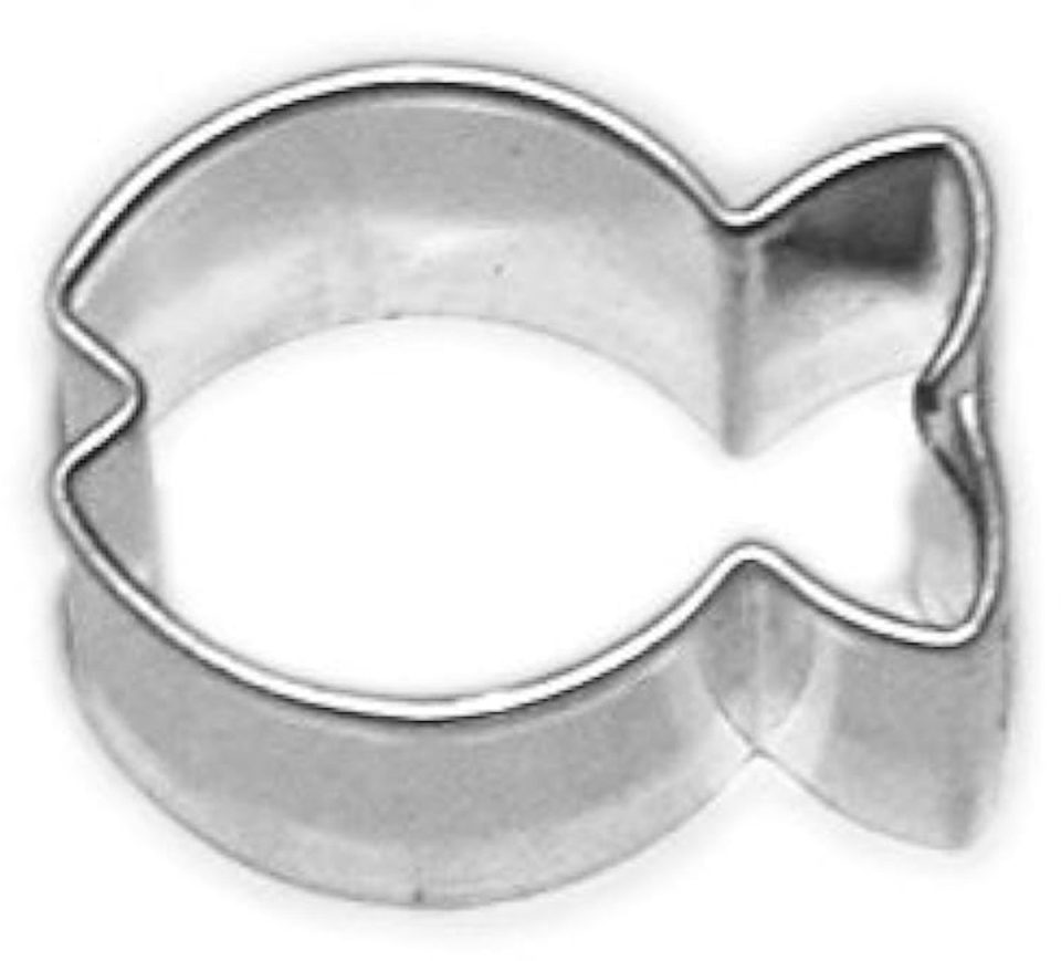 Markenlos Vis mini koekjesvorm, roestvrijstalen koekjesvorm 17 mm