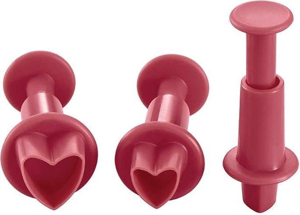 Lurch uitsteekvormen hart rood (3 stuks)