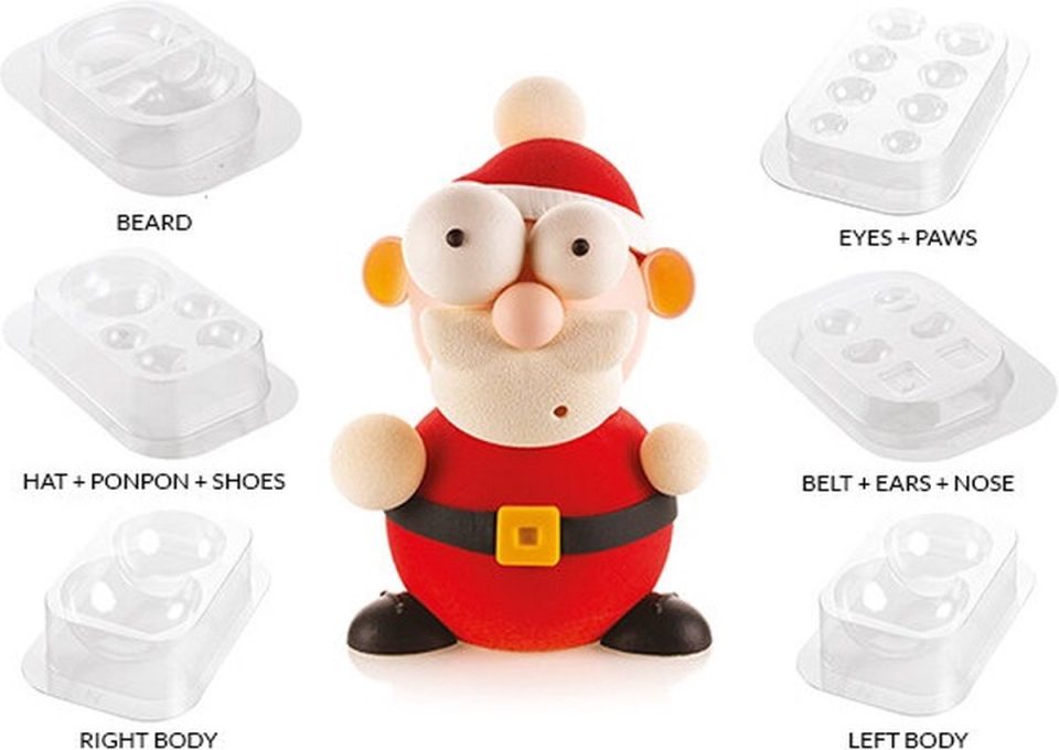 Silikomart Professional chocolade kit 3D Kerstman