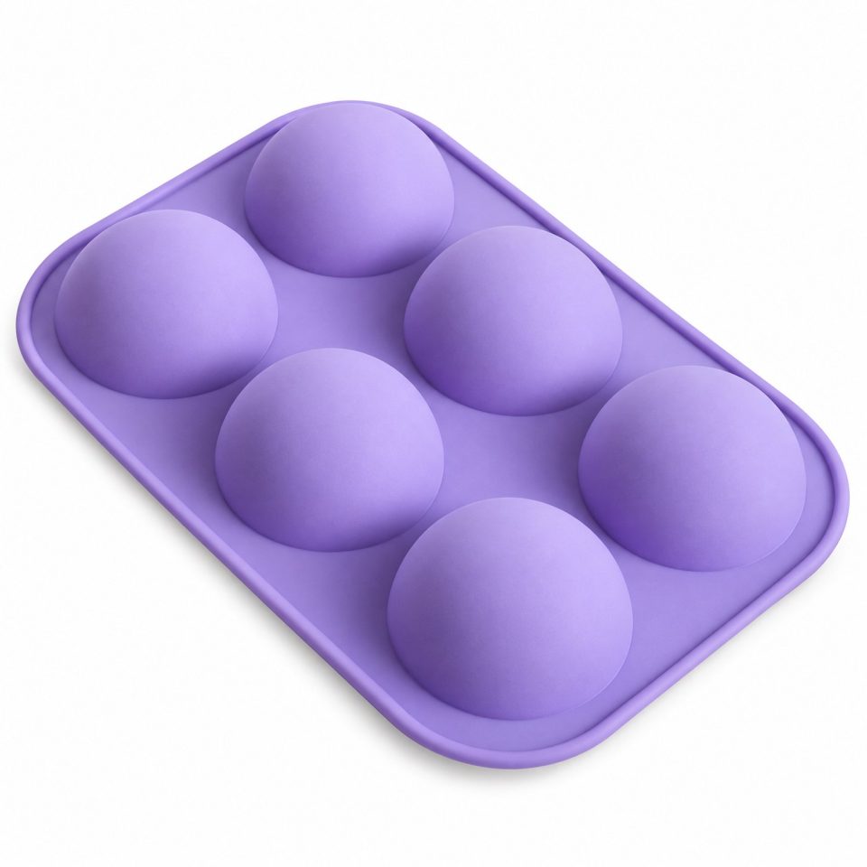 BukkitBow siliconen bakvorm 6 Halve Bollen Paars