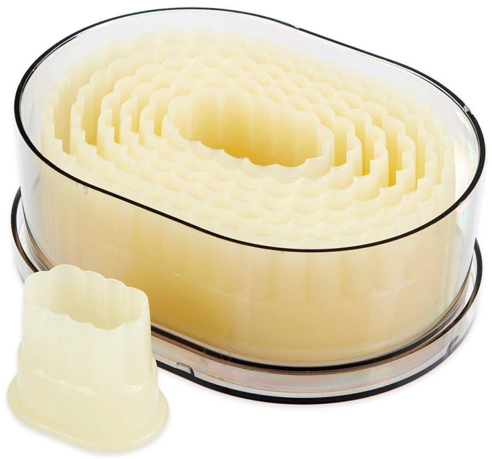 Thermohauser koekjesvormpjesset (nylon) hartvormig en golvend wit 7 12,3 cm