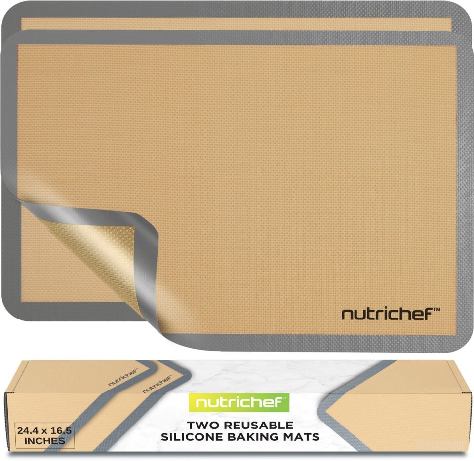 Nutrichef bakmat Siliconen Set van 2 Grijs 62 x 42 cm