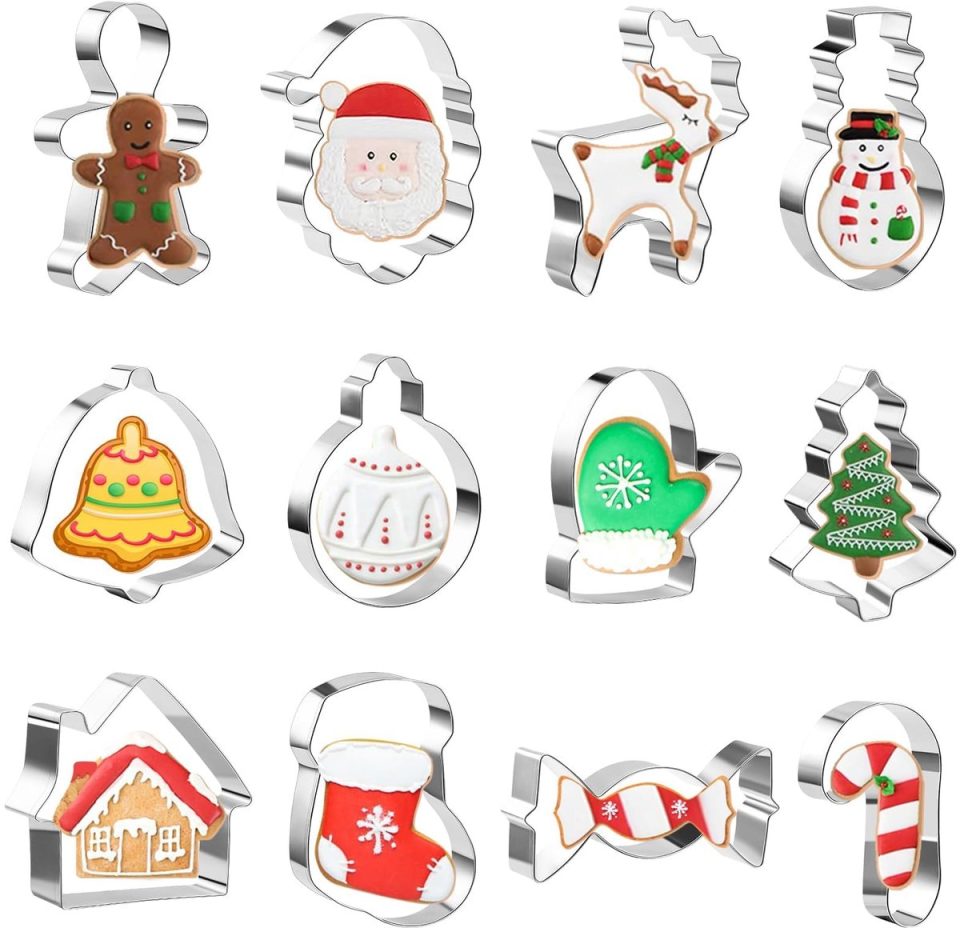 Ibenzoa Uitgebreide Set van 12 Kerst Uitsteekvormen