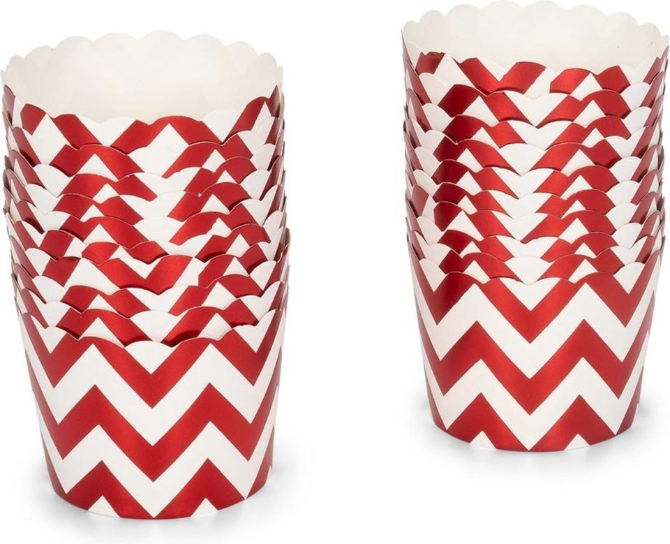 Patisse cupcakevormpjes Papier Wit/rood 5 X 14,6 cm (20 stuks)