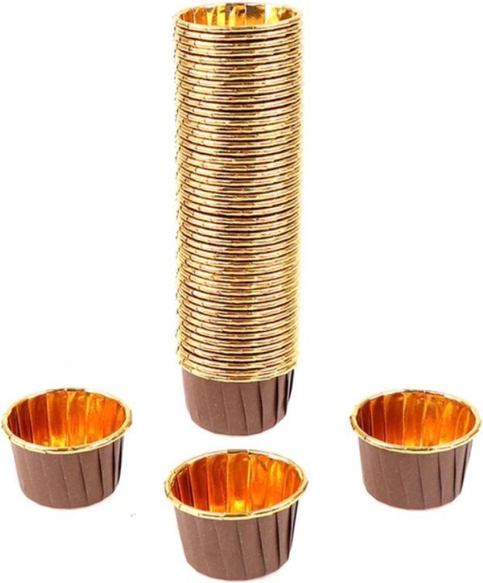 Jealie Muffin Cupcake Bakvormen Bruin Goud (30 stuks)