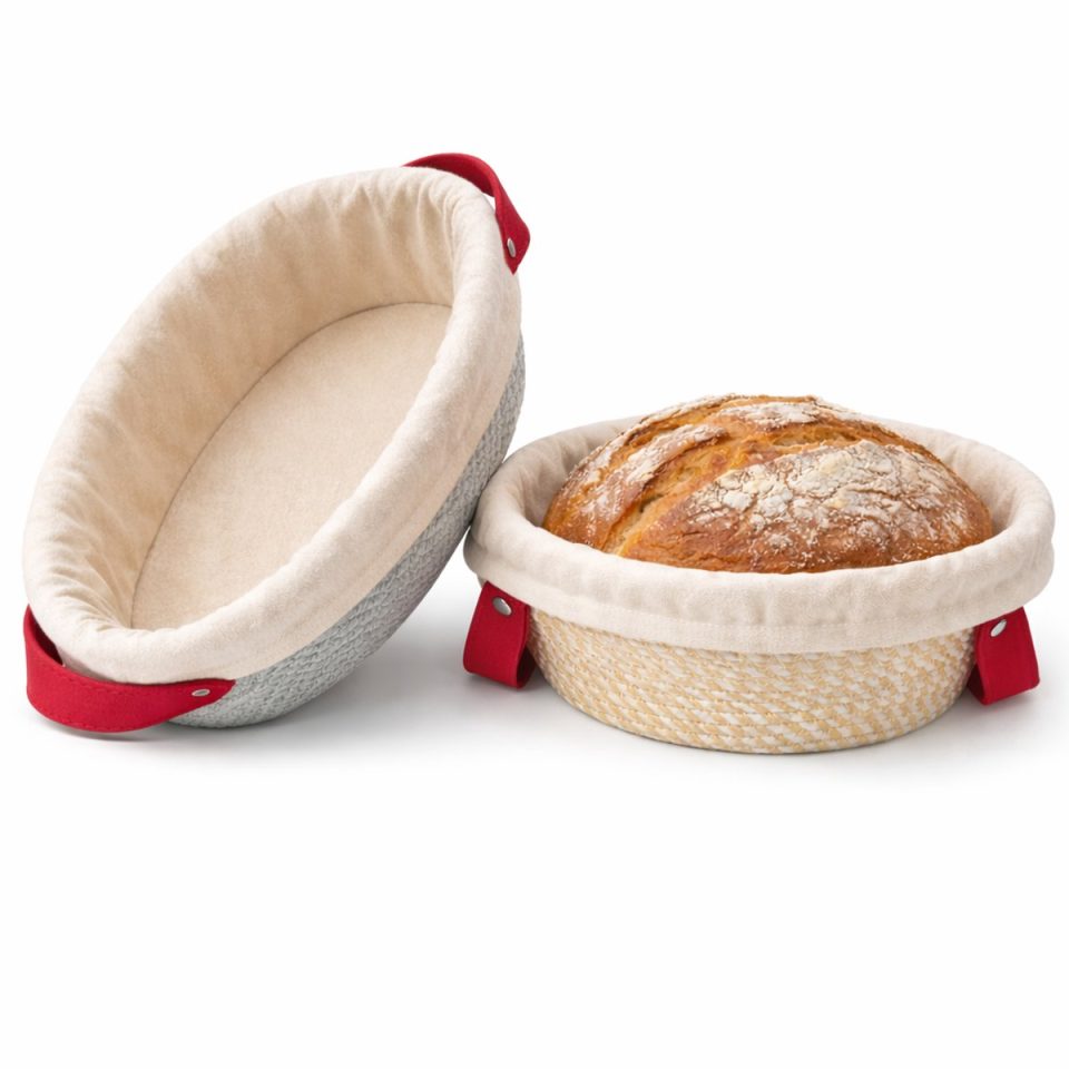 Bangosa rijsmand Set Rond & Ovaal Zuurdesem Banneton 900 g