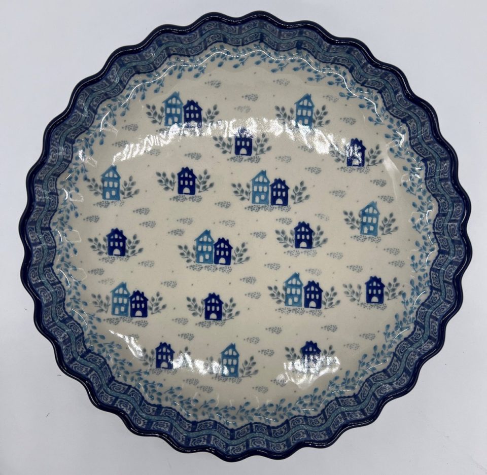 Bunzlau quichevorm keramiek huisjes 24 cm