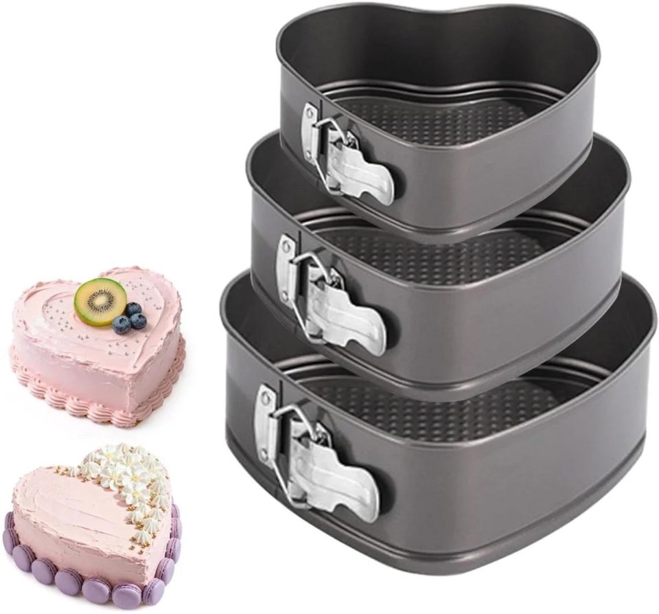 Br@ndless bakvorm Hartvormige Cakeblik Dessertvorm Zwart