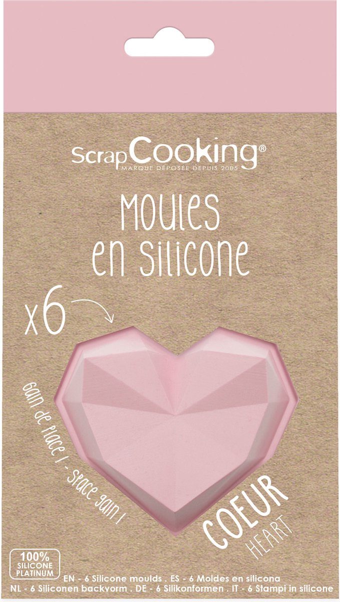 Scrapcooking siliconen mal Diamond Hearts