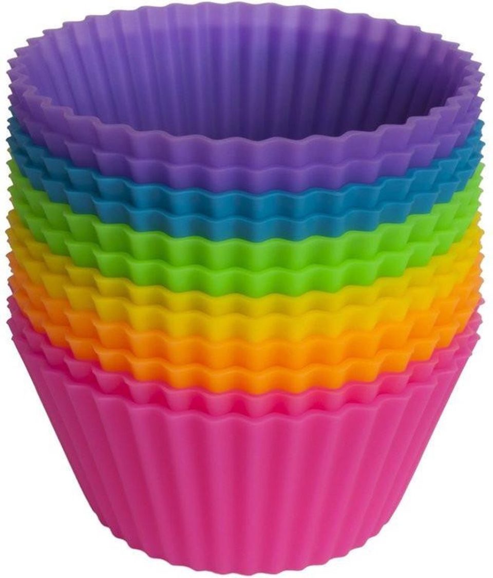 Go Go Gadget Siliconen mini muffin/cupcake vormpjes 7 cm (12 stuks)