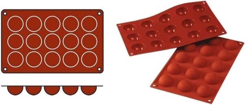 Silikomart bakmat Half-Sphere-Mini (Cap. SiliconFlex 070051 (15 stuks)