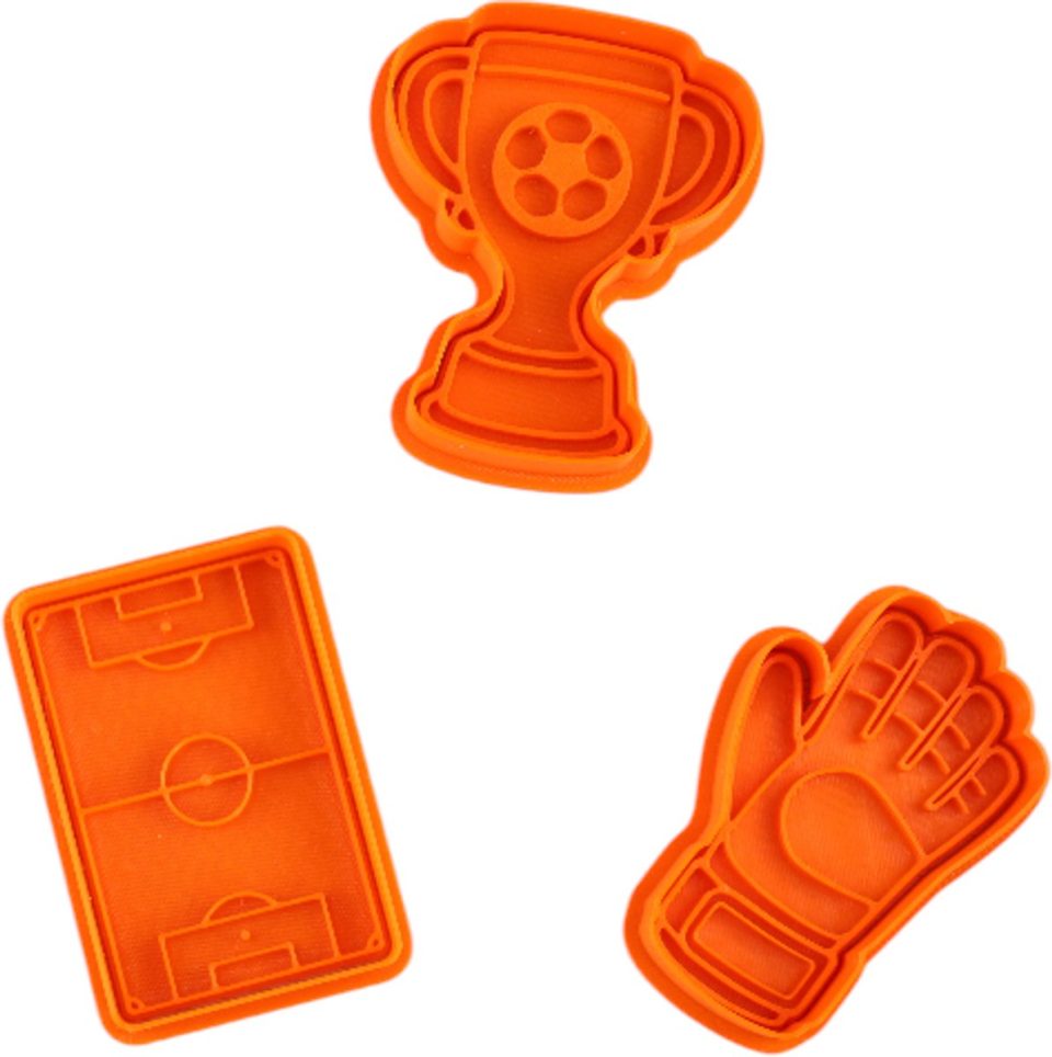 Ardran & Tookar uitsteekvormpjes voetbal Koekjes Uitstekers stempel voor deeg fondant klei Cookie Cutter WK & EK Keeper set