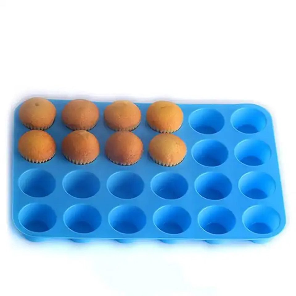 Chpn bakvorm Siliconen Mini Muffin Blauw 24-delige 5 cm (24 stuks)