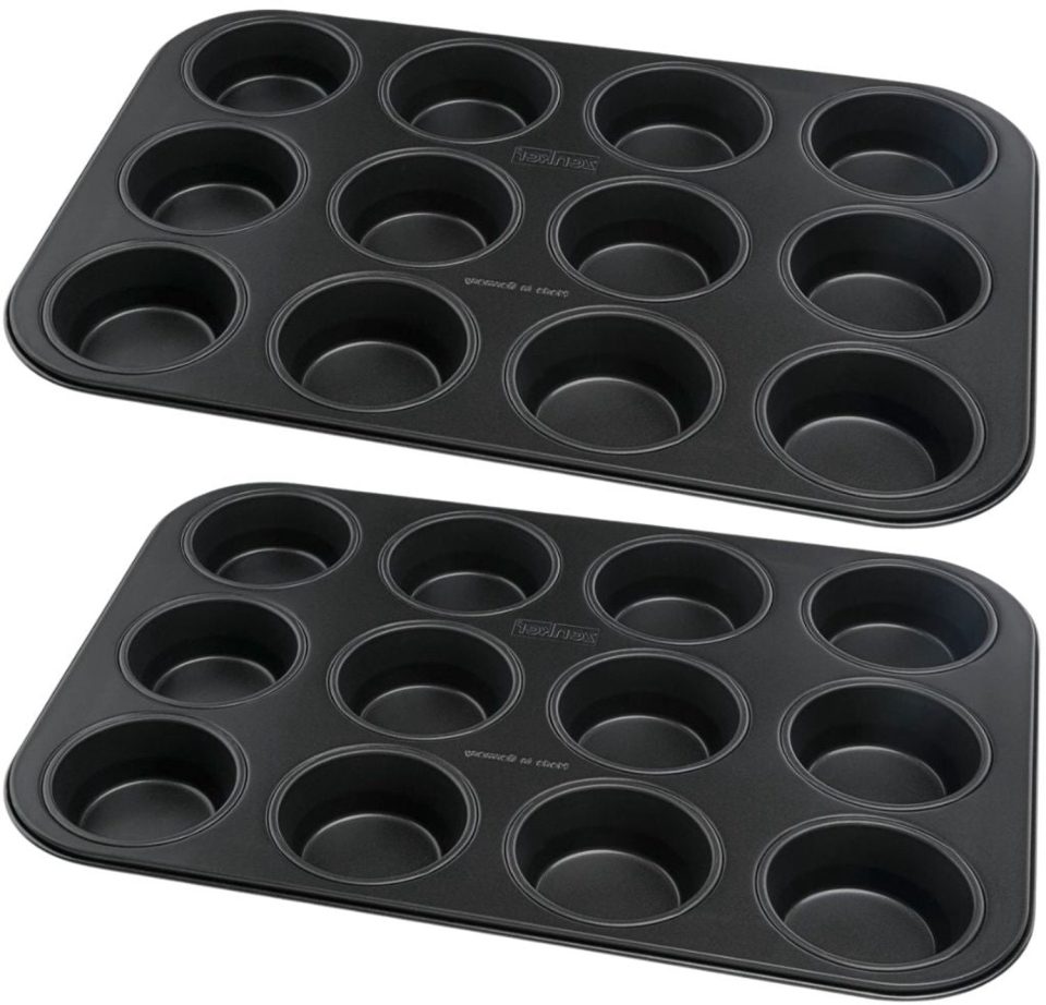 Zenker muffinvormen Set van 2 12 holtes 38 x Black Metallic 26 cm