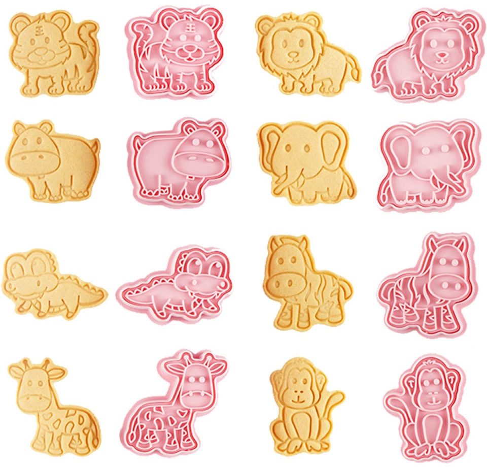 Wudqiji fondant Dieren Koekjesvormpjes Set Koekjesvormpjes (8 stuks)