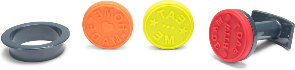 Patisse Koekjesstempel Siliconen Rood/oranje/geel 5-delig 5 cm