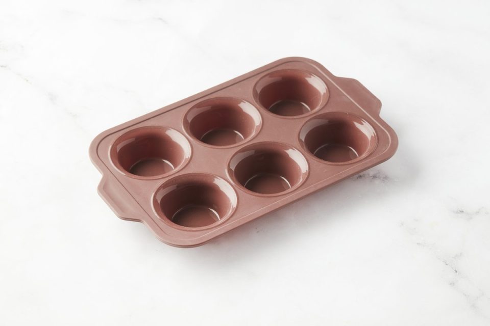 Point-Virgule vorm voor 6 muffins uit platinum silicone Vintage 37 x 23 x 4 cm