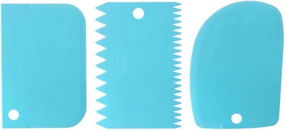 Scoby Deegschraper Deegsnijder set set van 3 Blauw