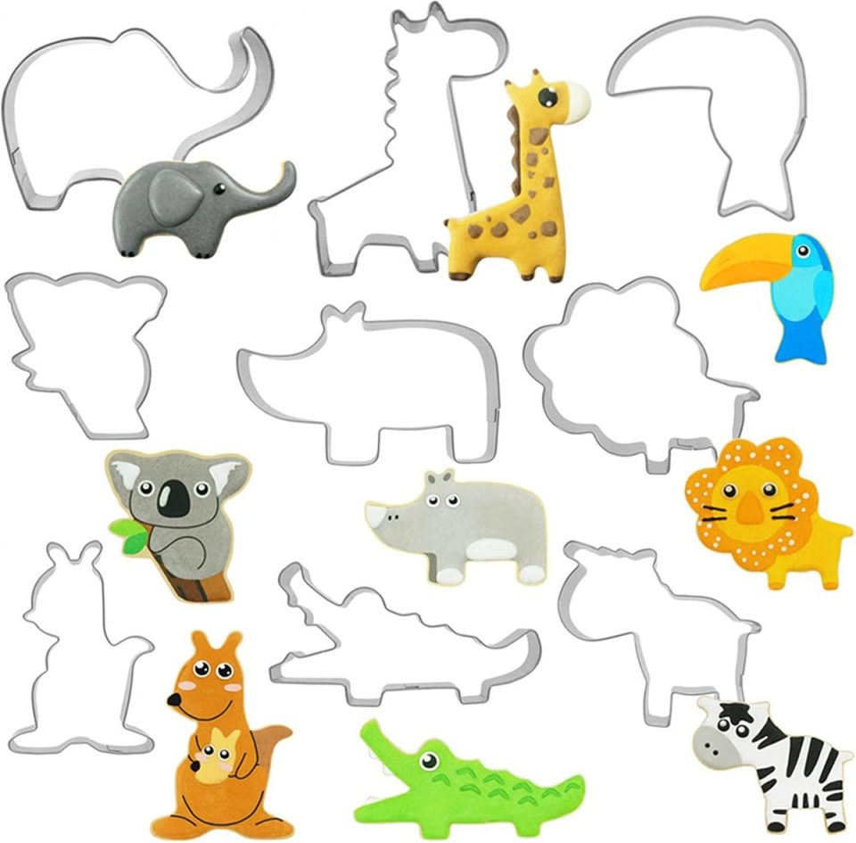 Famanu Dieren koekjesvormen set van roestvrij staal