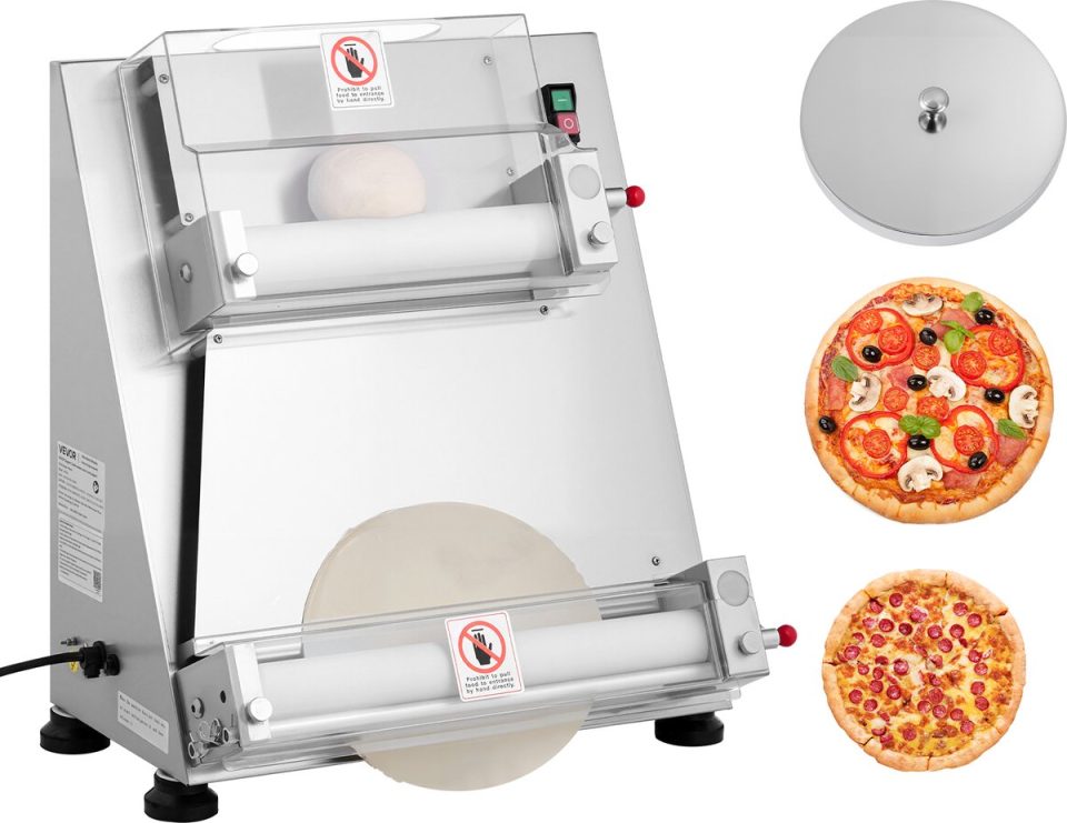 Vevor deegroller Elektrische Pizzadeegpers Semi-Automatische Broodpers 355,6 mm
