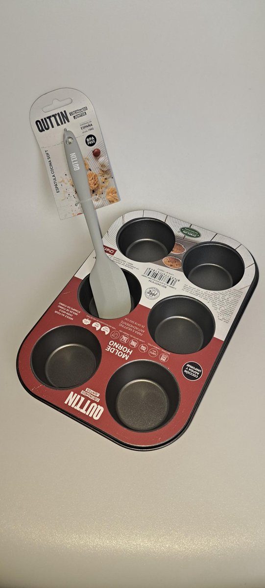 Quttin bakvorm muffin voor 6 muffin + spateltje