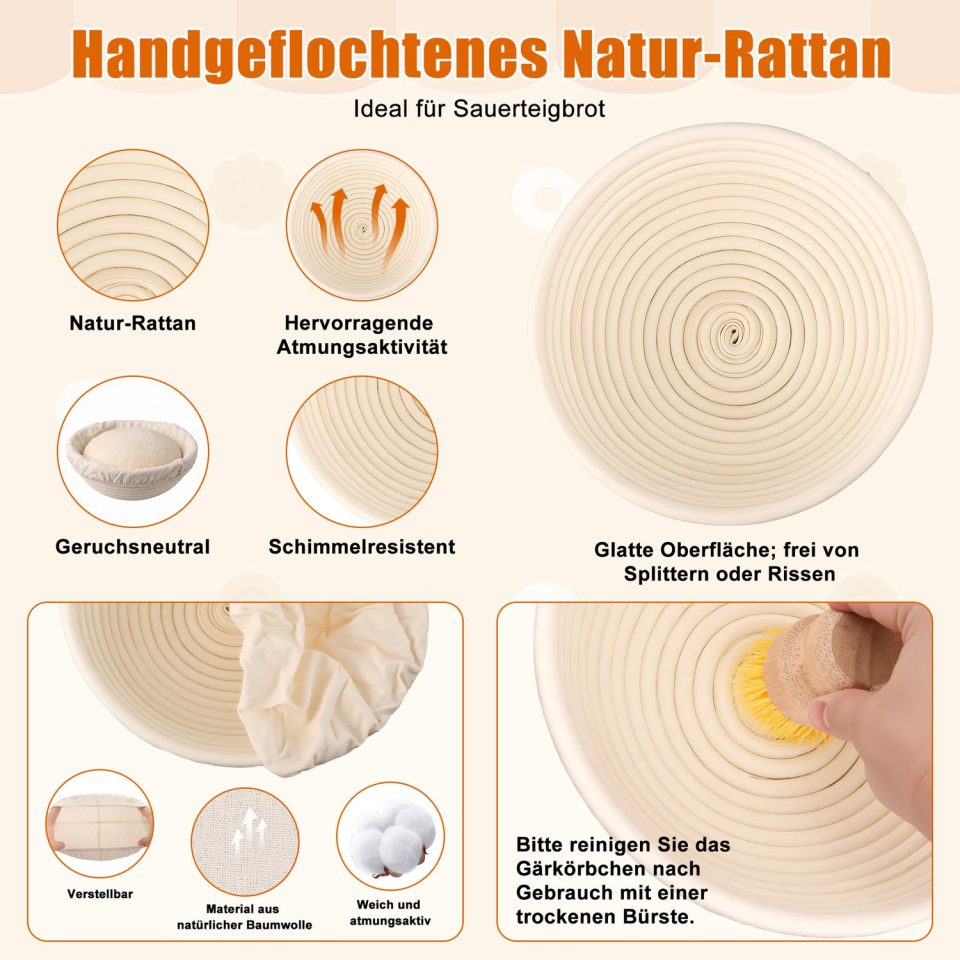 Yelenaro 24-Delige Zuurdesem Starter Set 23 cm 25 cm