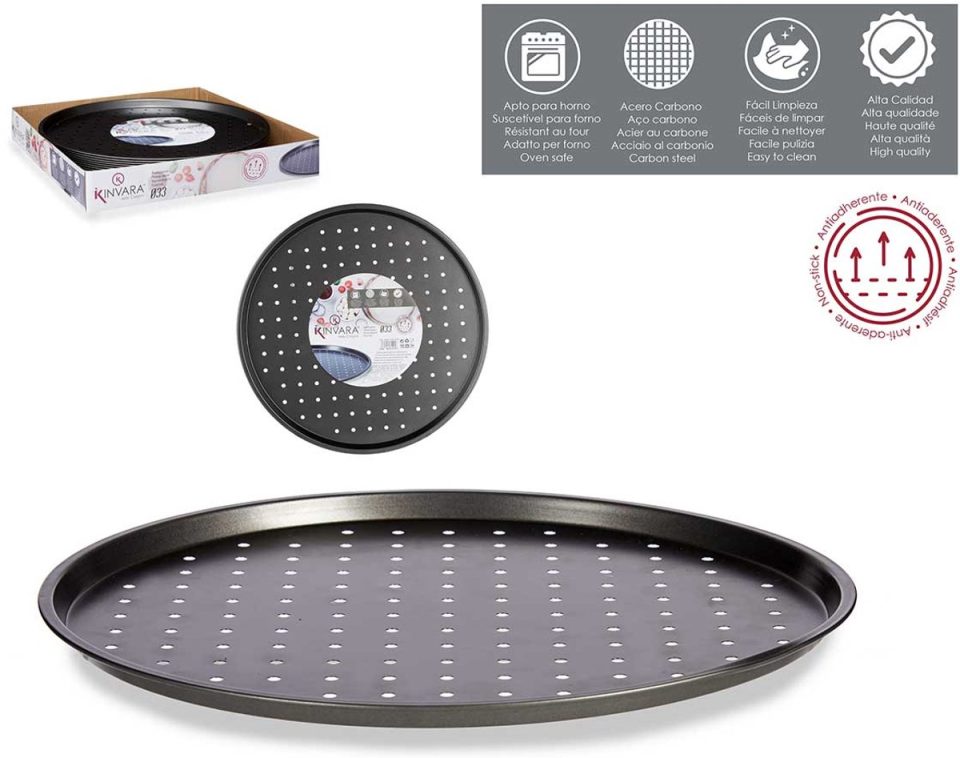 Kinvara oven Pizza Tray Ø33 cm Antiaanbaklaag Grijs
