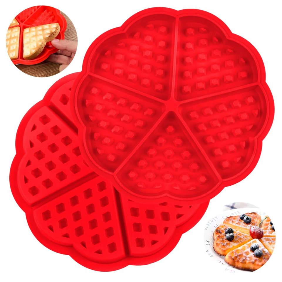 Ynkkvre 2 Pieces Silicone Waffle Mould