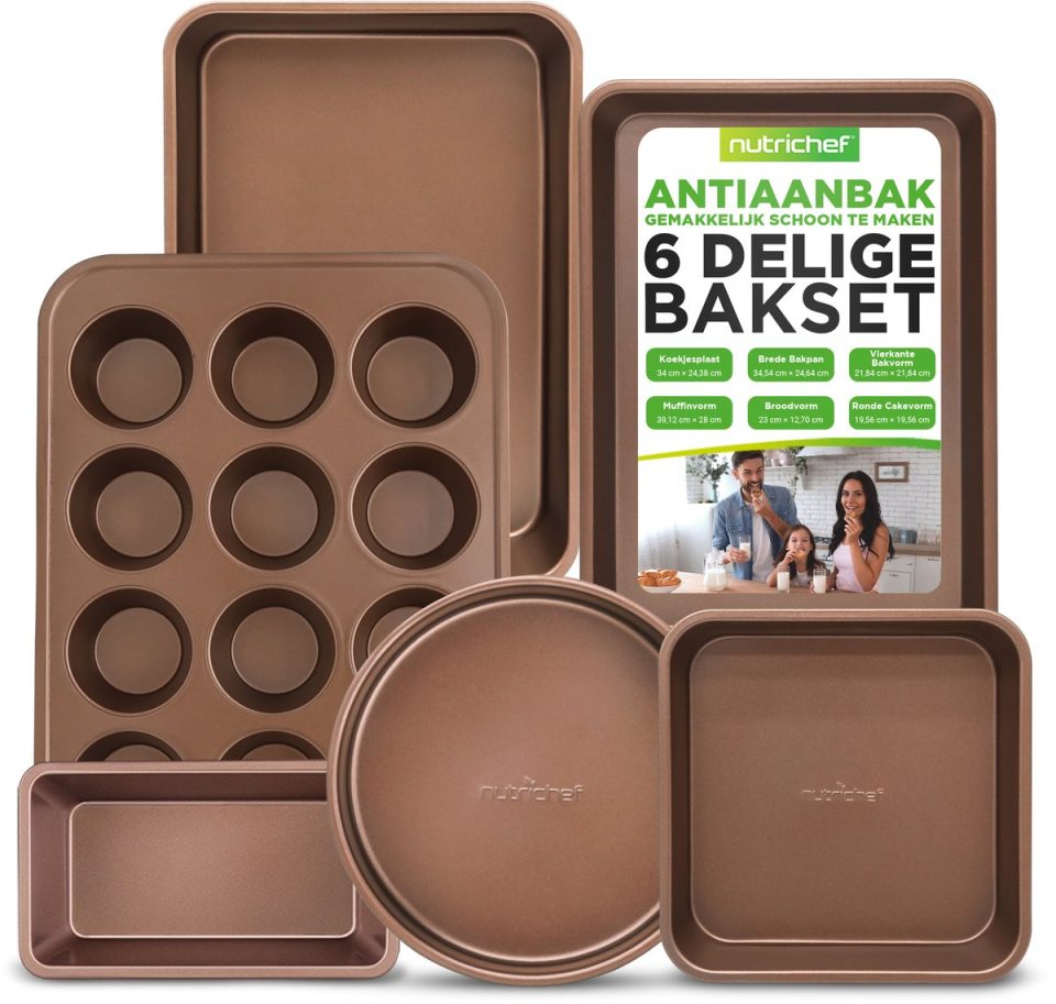 Nutrichef bakplaten 6-delige Bakvormenset