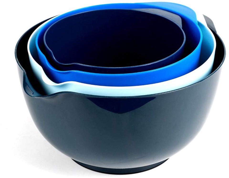 Ibenzoa Compleet Set Herbruikbare Mengkommen Blauw 4-Delig