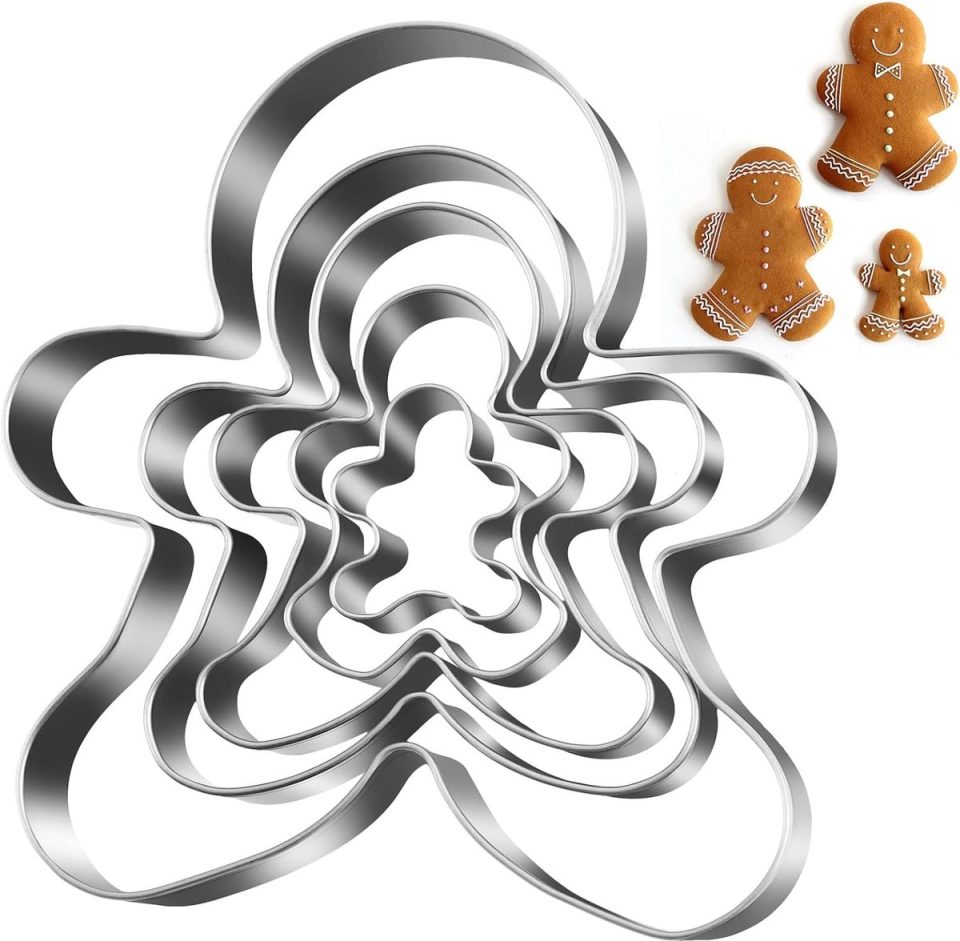 Daity 5-delige koekjesvormpjes in de vorm van een peperkoekmannetje