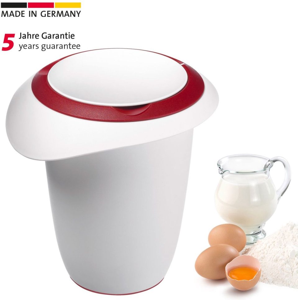 Westmark beslagkom met tweedelige deksel wit rood 1 l
