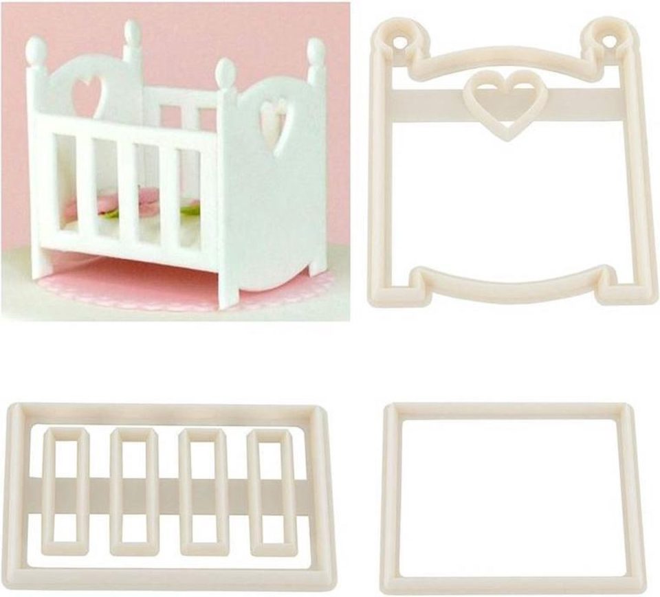 Ardran & Tookar fondant Baby Wieg uitsteekvorm kribbetje mal Set van 3