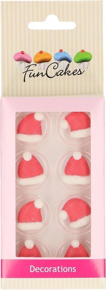 FunCakes Suikerdecoratie Kerstmuts Set/8