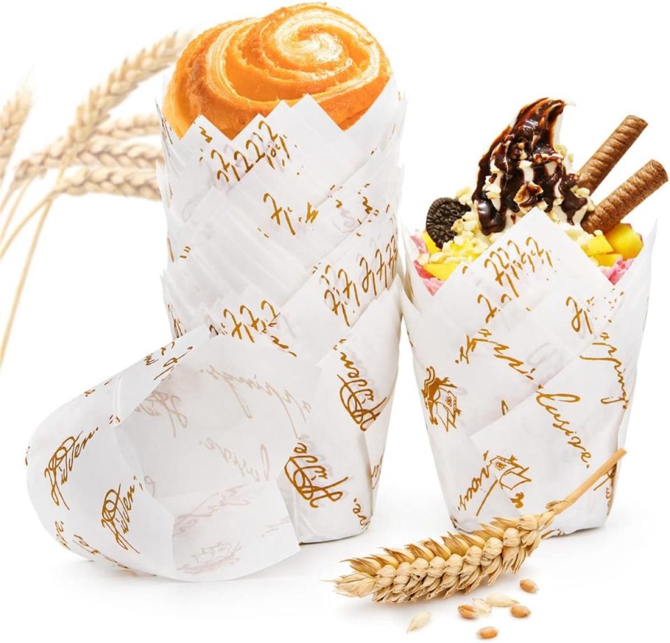 Imperatoris Cupcake vormpjes papier Set van 100 Wit goud