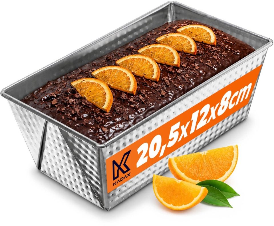 Kadax bakvorm Rechthoekige van plaatstaal met antiaanbaklaag zilver 20,5 x 12 cm